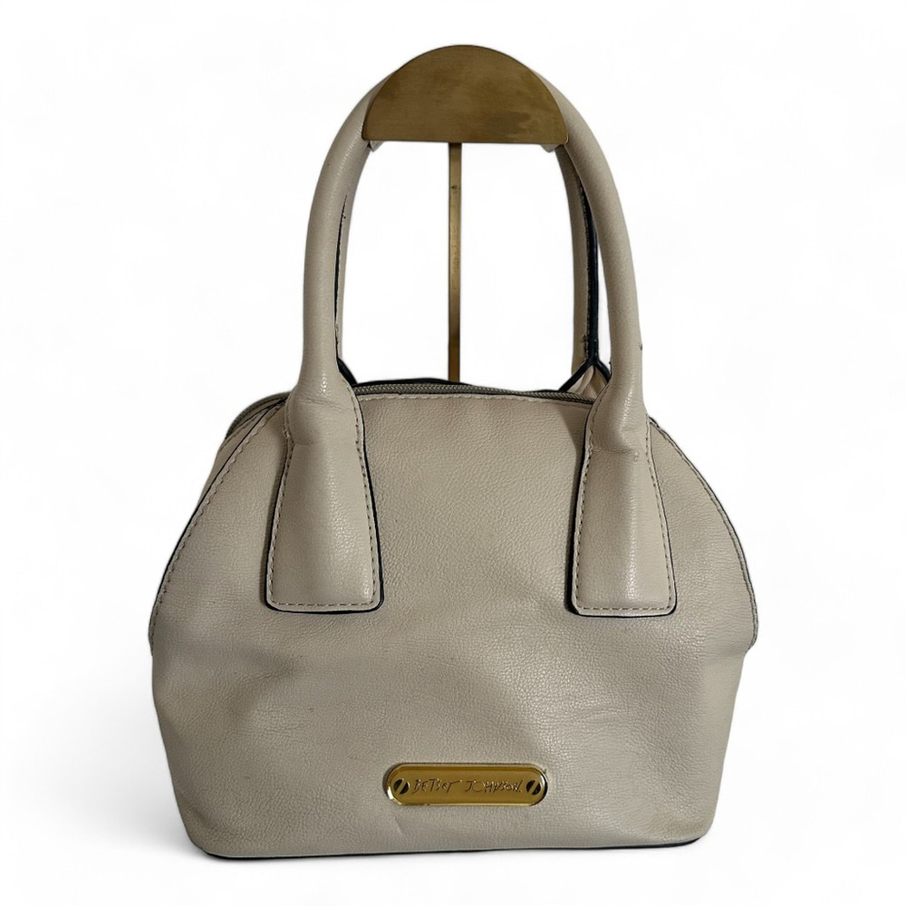 Women's Betsey Johnson Beige Dome Satchel Bag